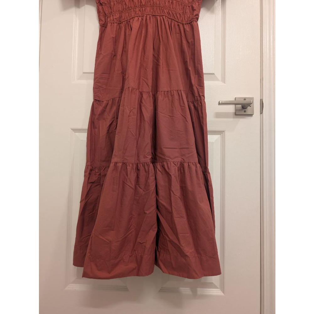Anthropologie The Somerset Maxi Dress Shirt Dress Edition Rose Tiered Peasant L - Picture 4 of 10